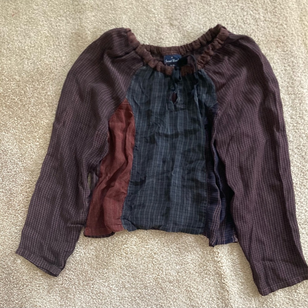 Free People Multicolor Patchwork Blouse